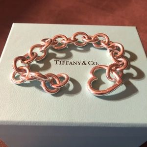 Tiffany & Co. Silver Heart Clasp Link Bracelet